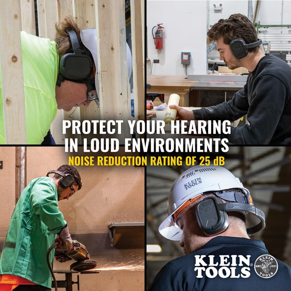 Behind-The-Head Earmuffs, Hearing Protection, Adjustable Headband, for Construct