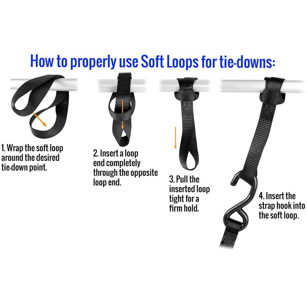 4-Pack 1" Soft Loop Straps for Secure Tie- Down
