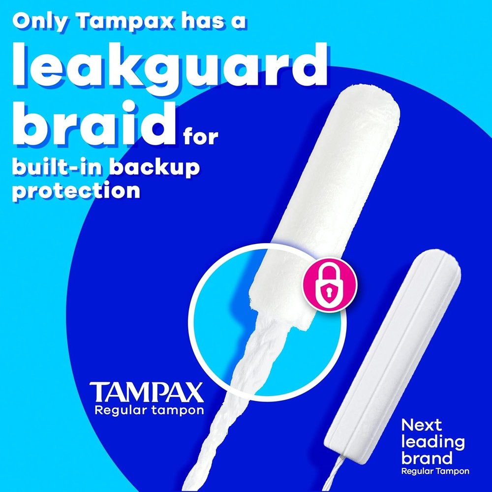 Super Plus Absorbency Tampons Leak Guard Braid Unscented 100 Count