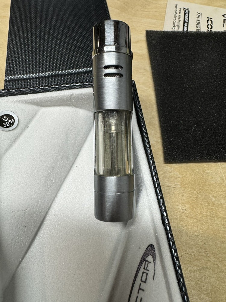 Vector Delta - Double Jet Flame Torch Lighter - Chrome Satin - New