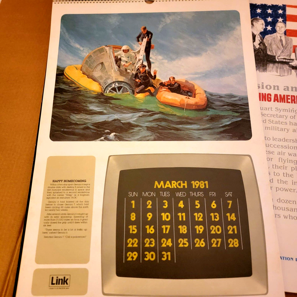 TWO (1981 & 1986) Trainer Flight Simulator by Singer Co. Annual Calendars PLUS !