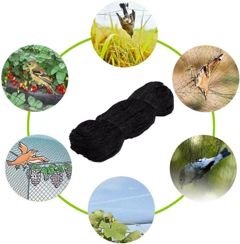 Heavy Duty Netting for Bird Poultry Aviary Game Pens 25' X 50' Net Black Mesh