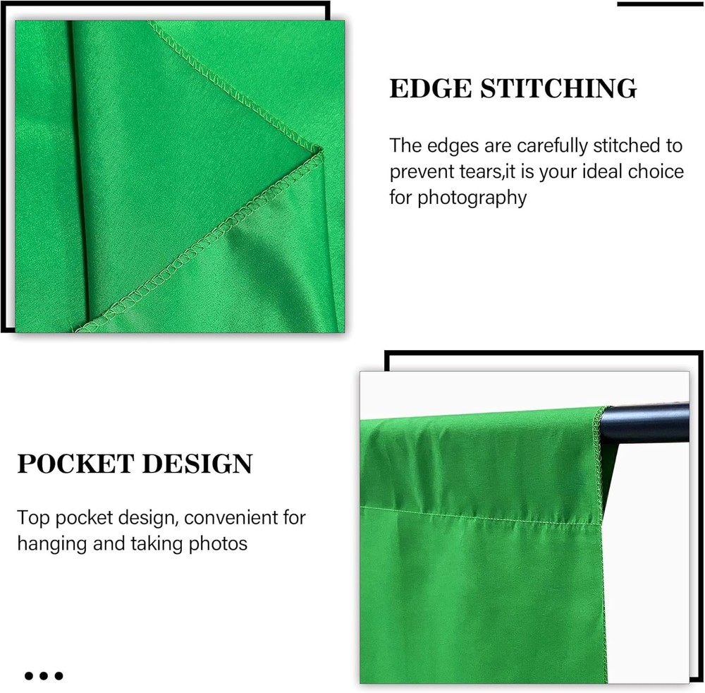 6 x 9 FT Green Screen Backdrop - Polyester Fabric for Video Streaming