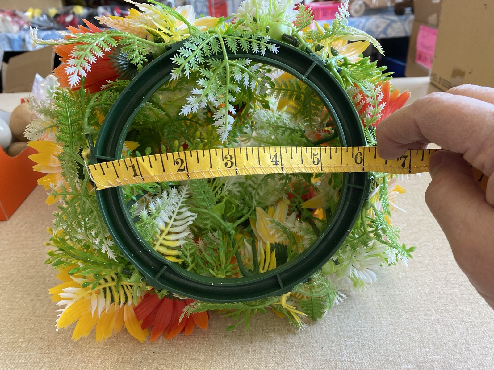 Vintage Plastic Floral Candle Ring Centerpiece 10” Spring Flowers Sealed Bag