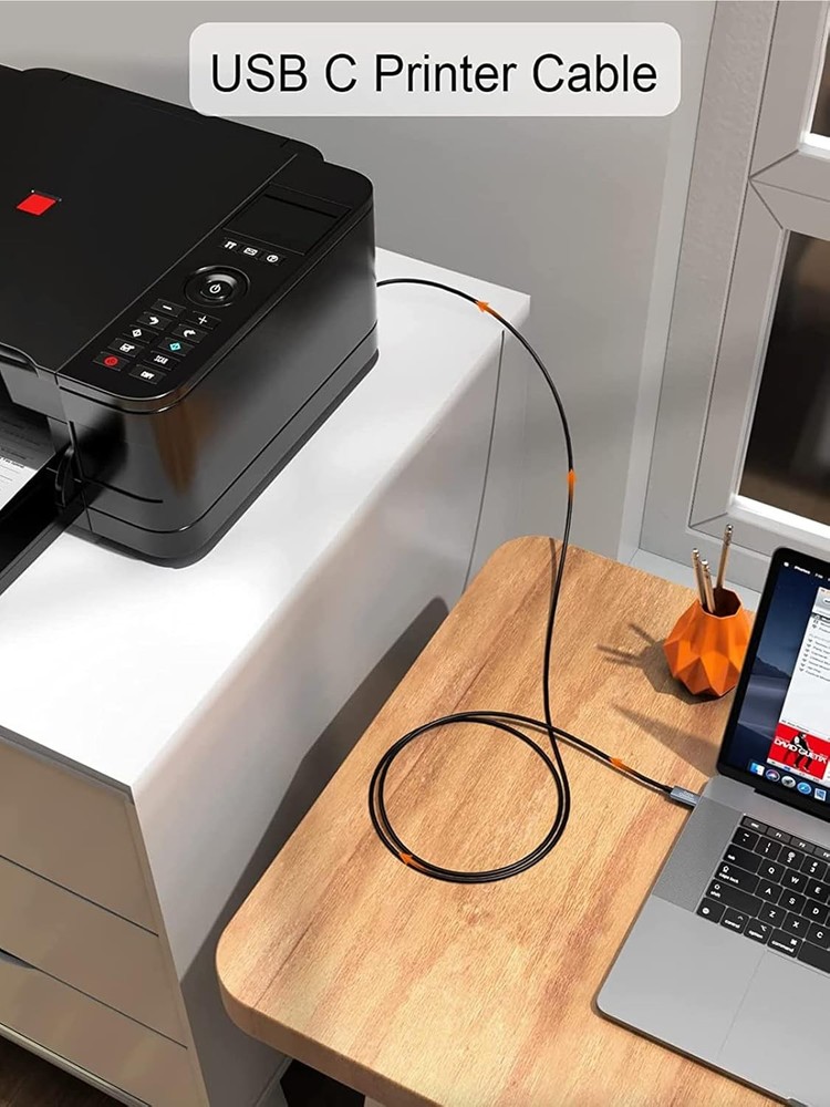 CableCreation USB B to C Printer Cable 10FT, USB-C Space Grey