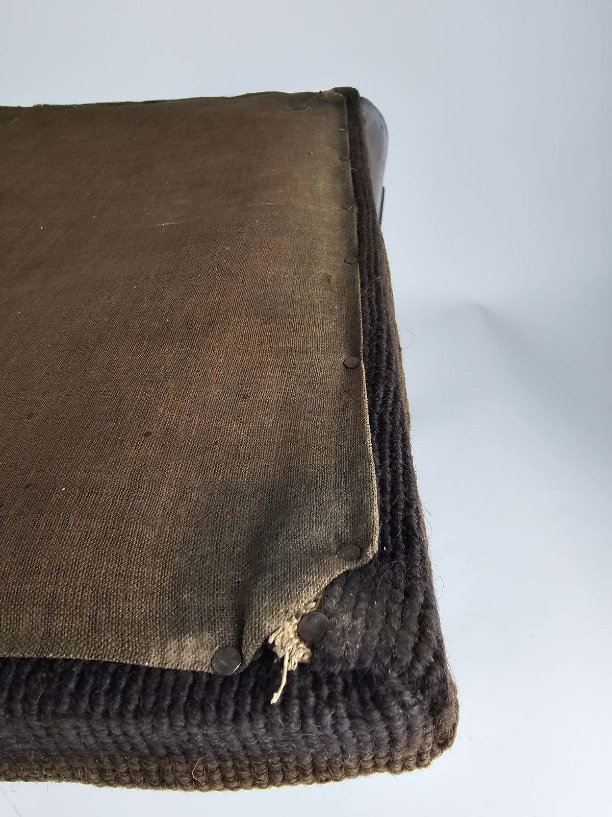 Antique Floral Needlepoint Footstool Victorian Decorative Stool (c. 1890–1915)