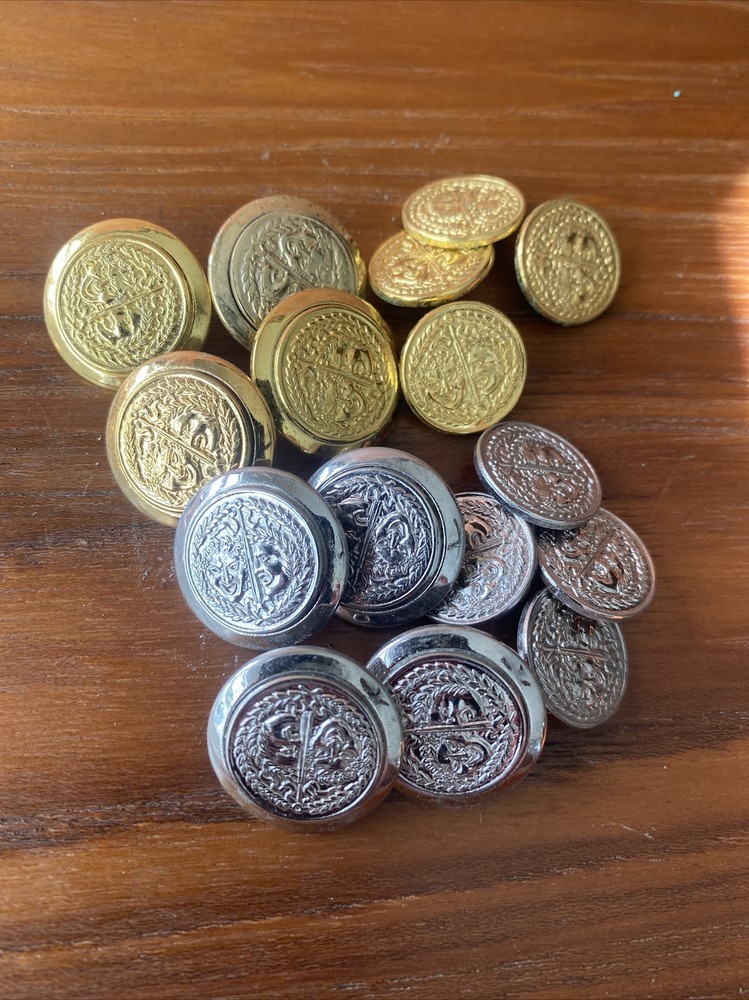 Ben Silver Golden Blazer Buttons ! 18k plated!