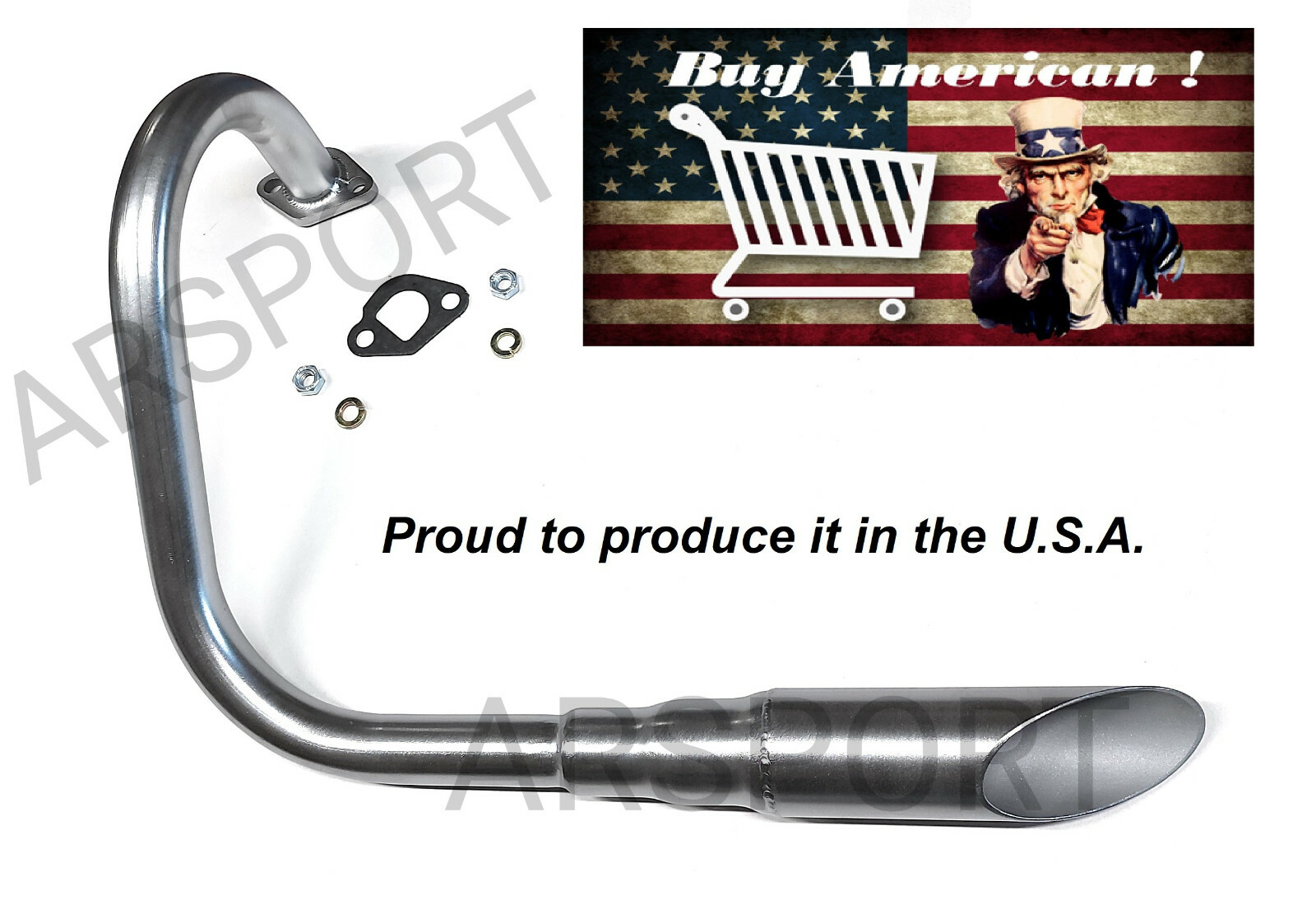 Exhaust Pipe Header For Predator 212 / 224cc, Most Torque converter compatible.