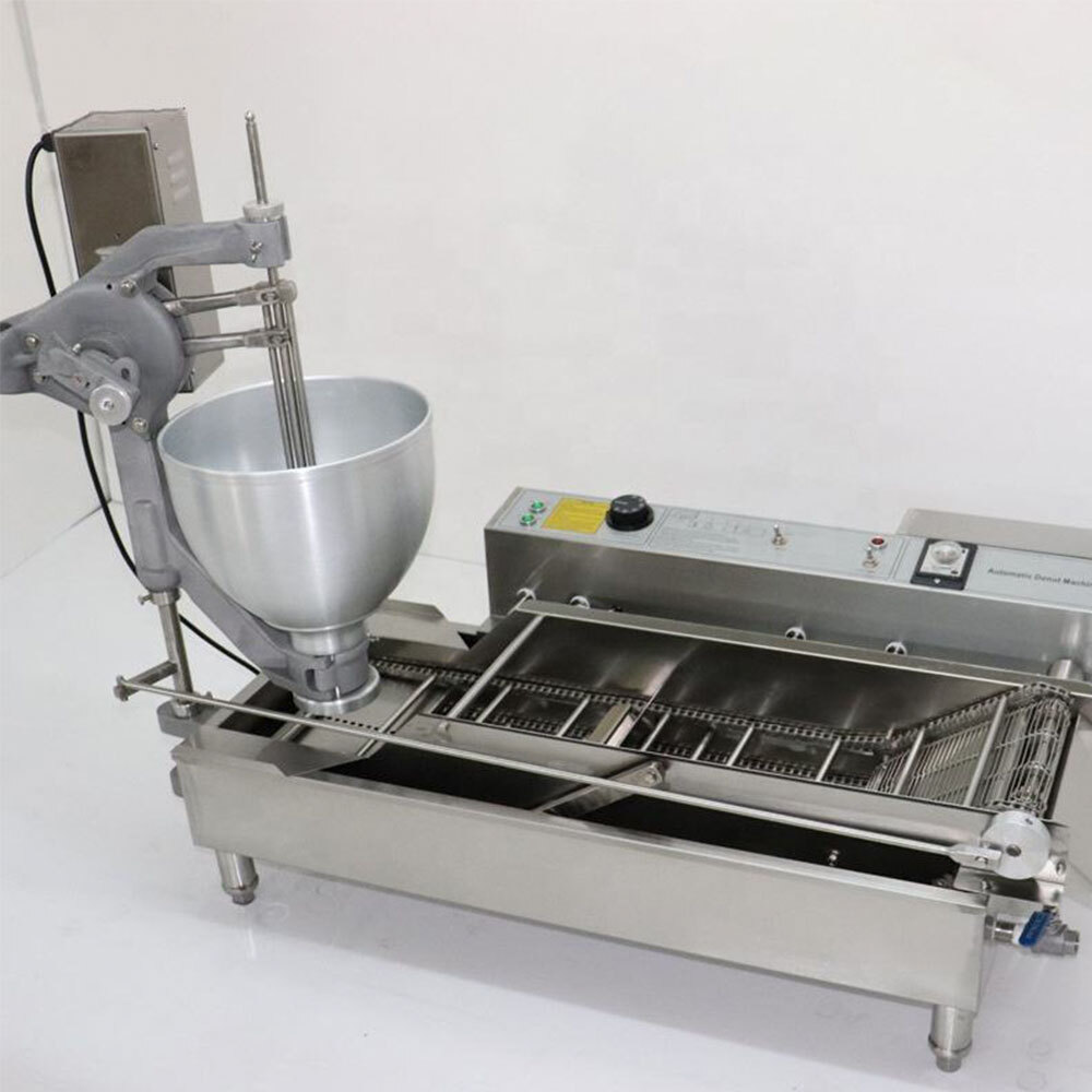 Double Row Automatic Donut Maker Making Machine With 3 Moulds Doughnut Fryer