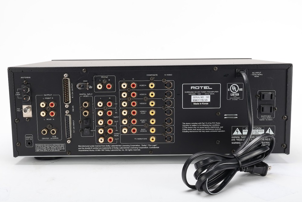 Rotel RTC-965 Surround Sound AV Receiver / Processor