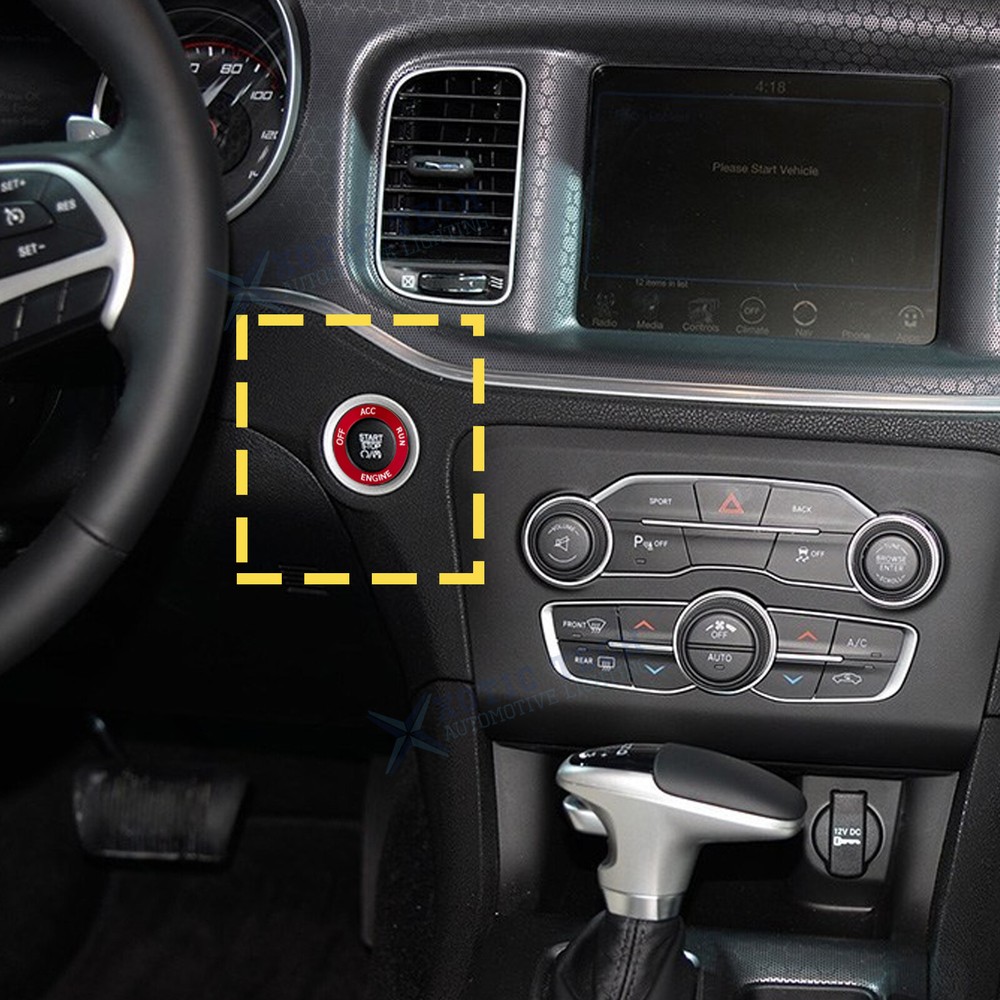 Engine Start Stop Button Cover Trim Ring For Dodge Charger Challenger Durango