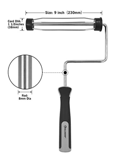 Paint Roller Frame-Heavy Duty Paint Roller Frame,Paint Roller Handle, Smooth
