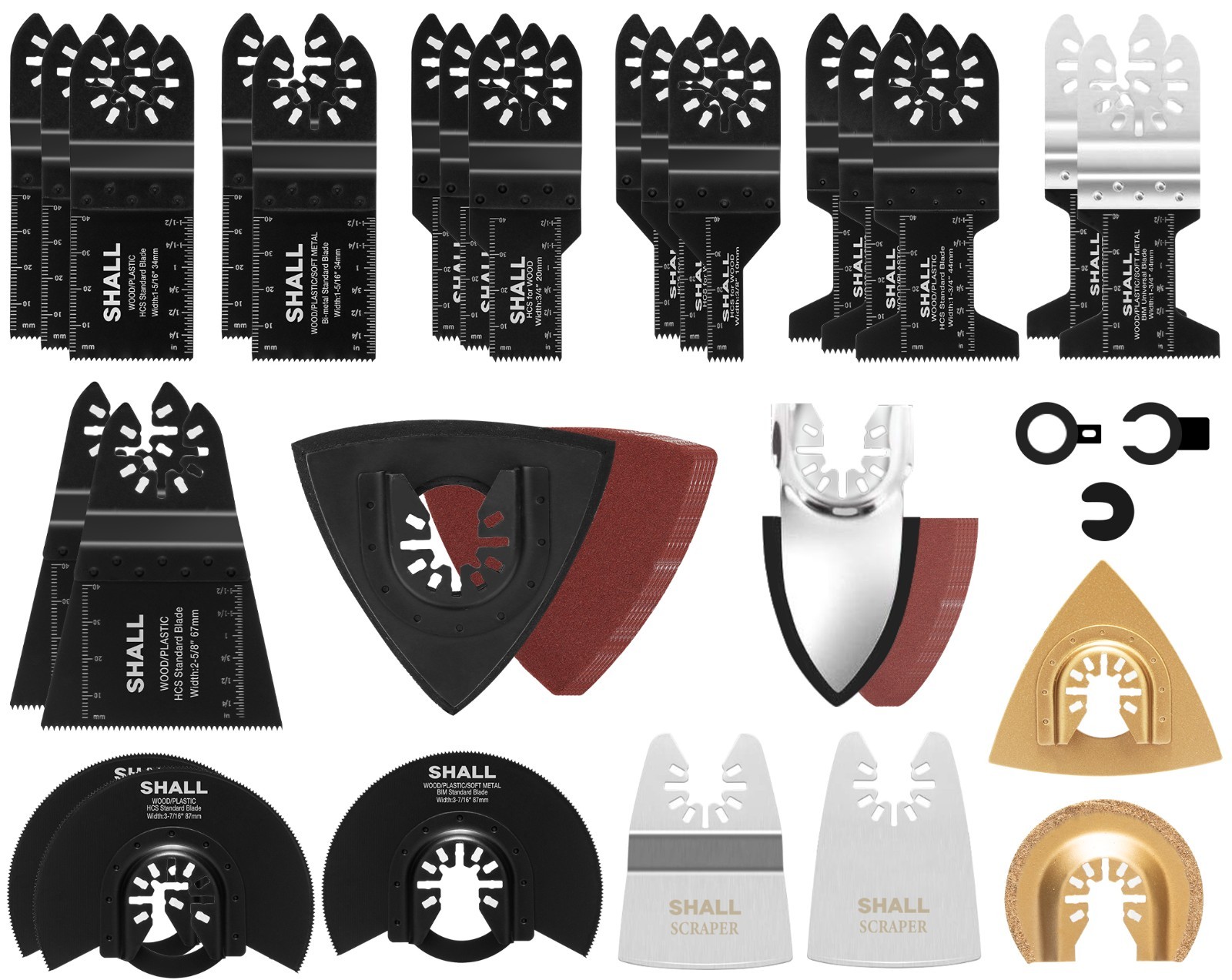 SHALL 102PCS Multitool Blades, Oscillating Multi Tool Accessories kits US