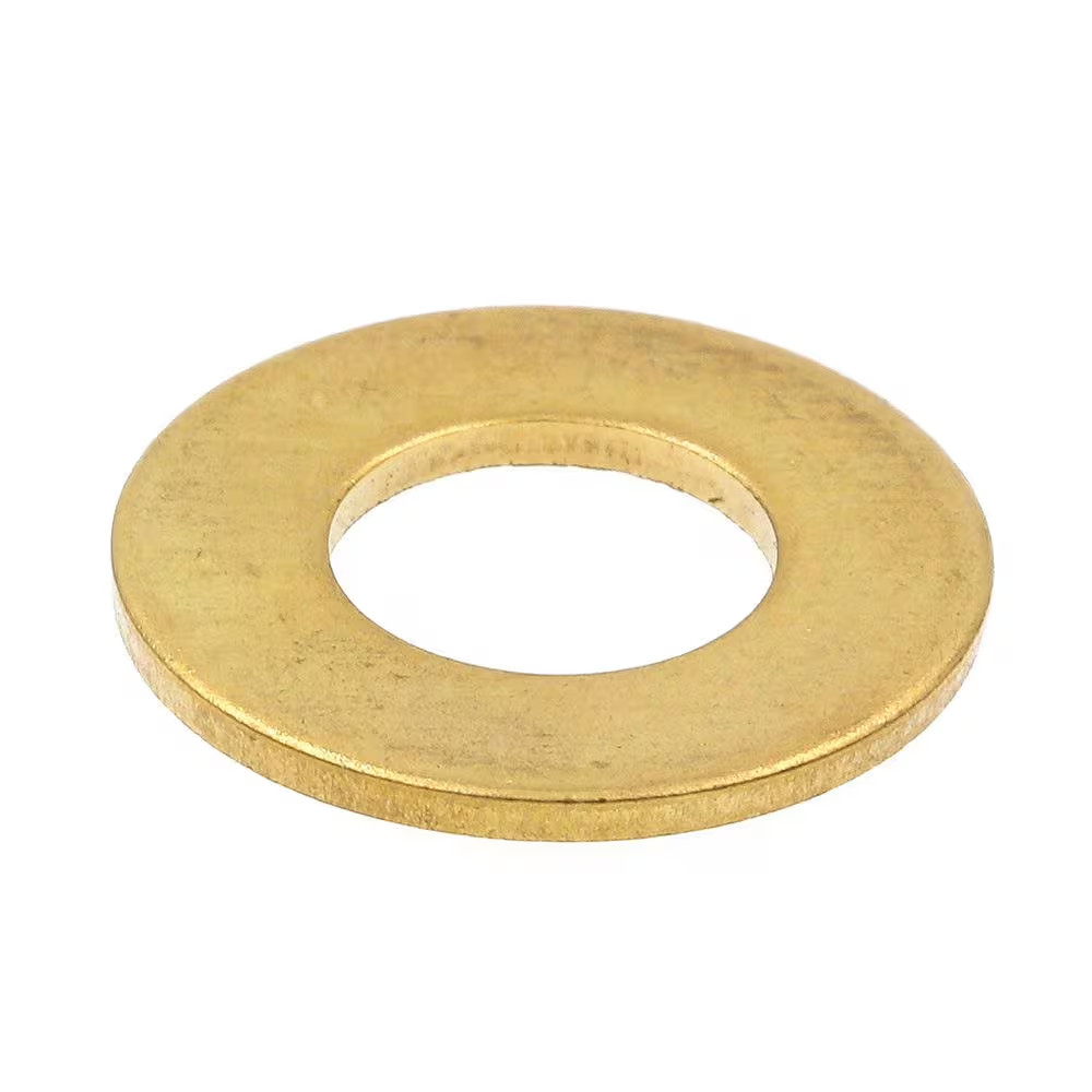 3/8 In. X 7/8 In. O.D. SAE Solid Brass Flat Washers (15-Pack)