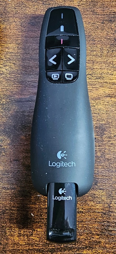 Logitech R400 Wireless Presenter Remote Laser Pointer USB Dongle Case - Tested