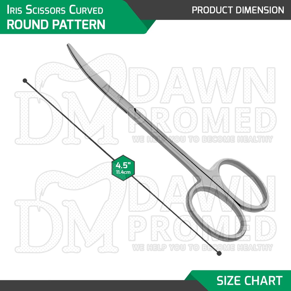 Iris Scissors 4.5″ Curved Round Pattern Dental Veterinary Surgical Instruments