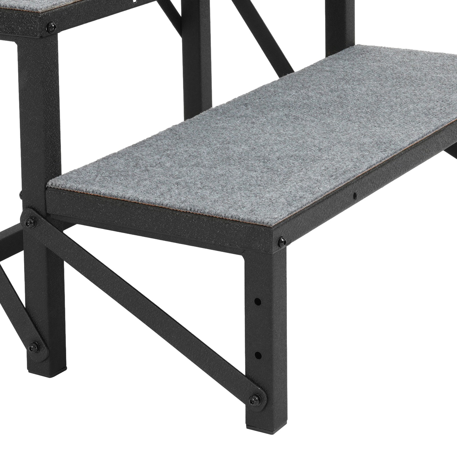 2 Steps Ladder RV Step w/Handrail For Trailer Travel Camper Mobile Home Stairs