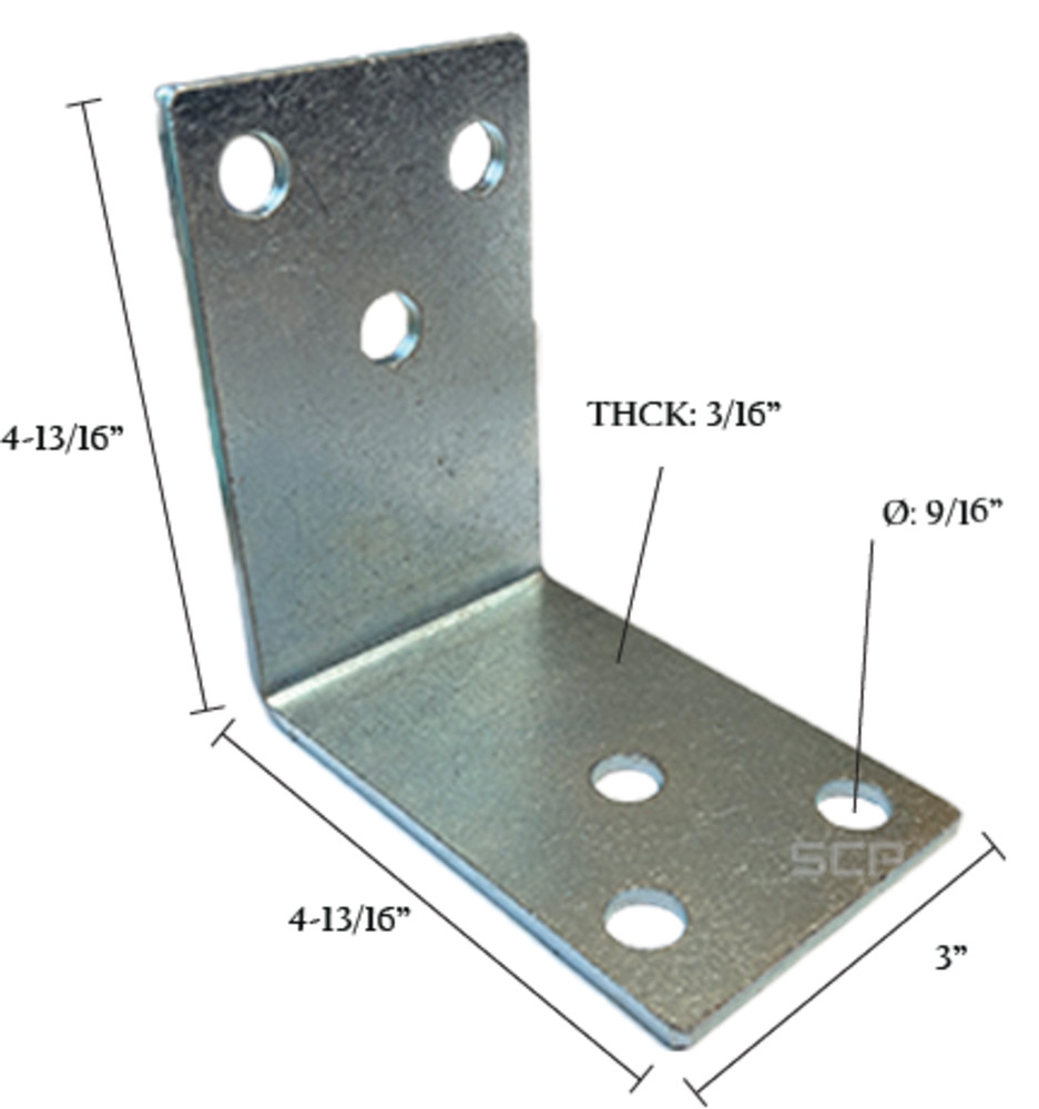 Chain Link Fence V Hinge Gate Bracket 3/16" Thick Plate