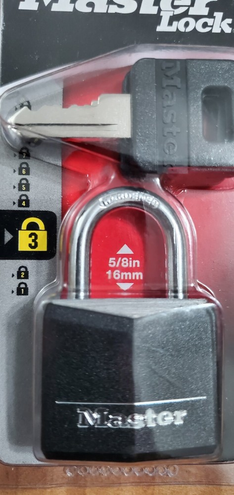 New Master Lock With Keys And Black Vinyl Covering 131D