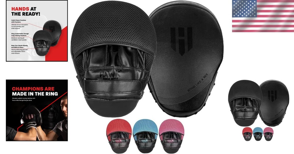 Curved Leather Focus Mitts for Safe Martial Arts Training - Ambidextrous Design