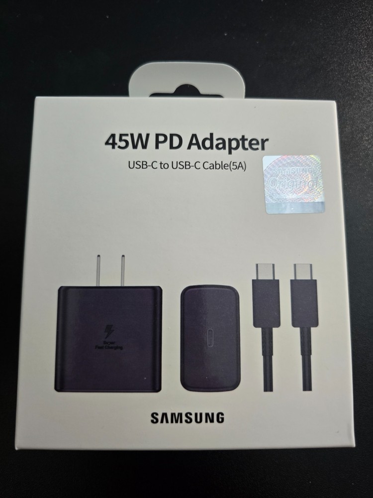 NEW 45w PD Adapter with USB-C to USB Cable - Black