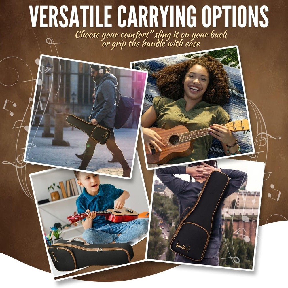 Ukulele Gig Bag - Uke Backpack Storage Soft Case Waterproof w/Carrying Handle...