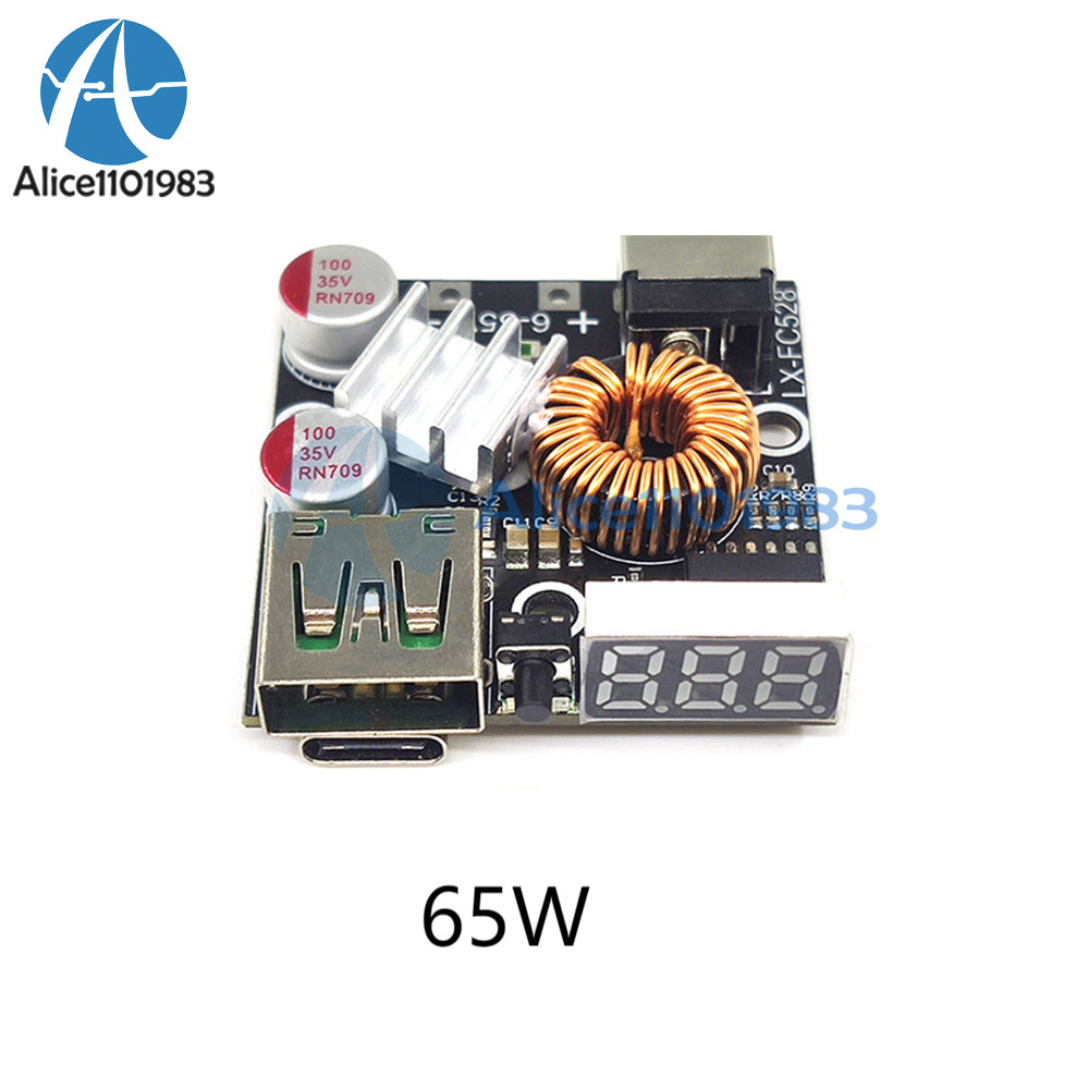 QC4.0 3.0 PD Full Protocol Cell Phone Fast Charging Module w/ Display Type-c+USB