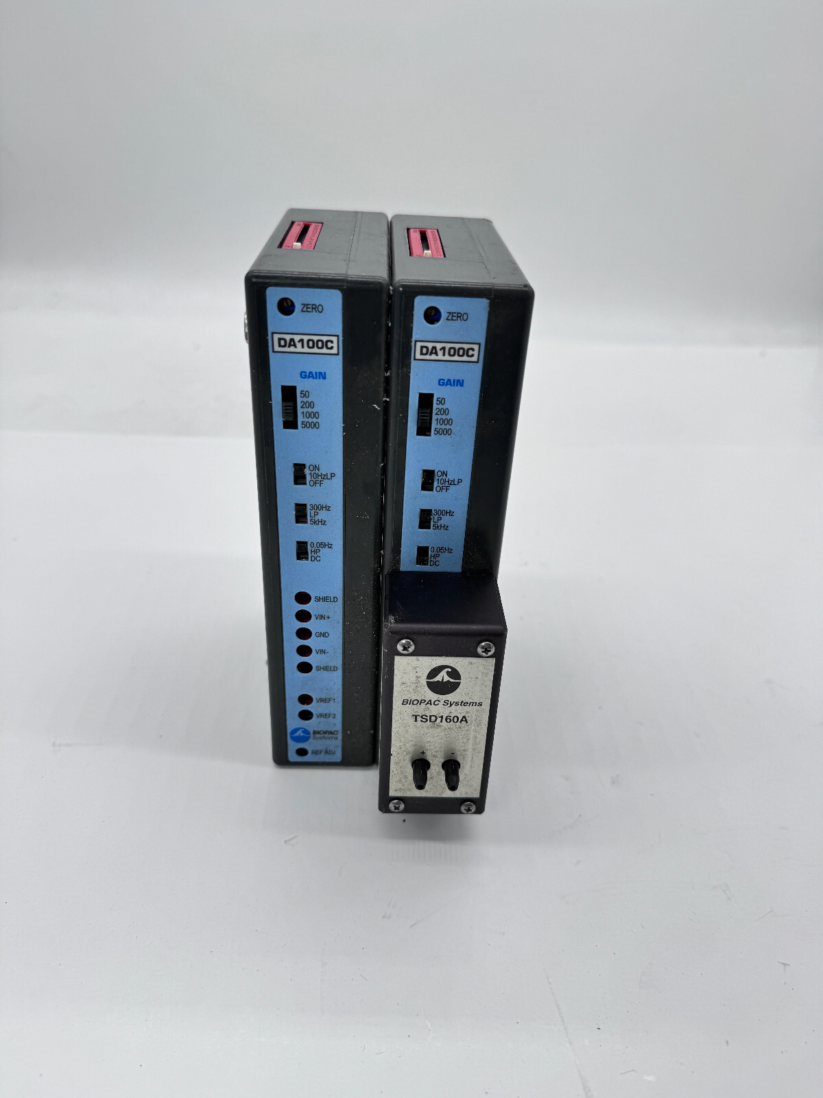 BIOPAC Equipment (2) DA100C (1) ECG100C (1) UIM100C (1) TSD160A used