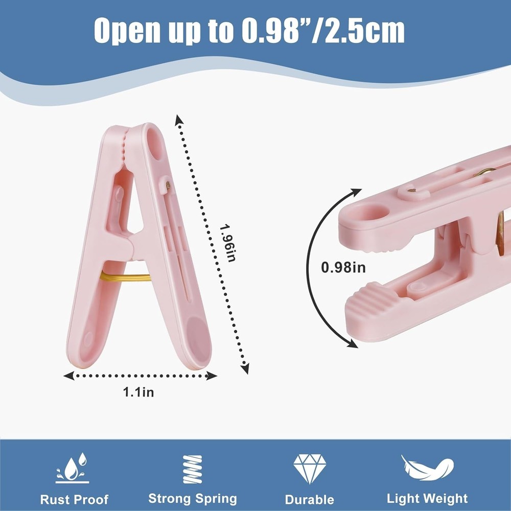 32Pcs Colored Clothes Pins Plastic Laundry Clips,Package Colour