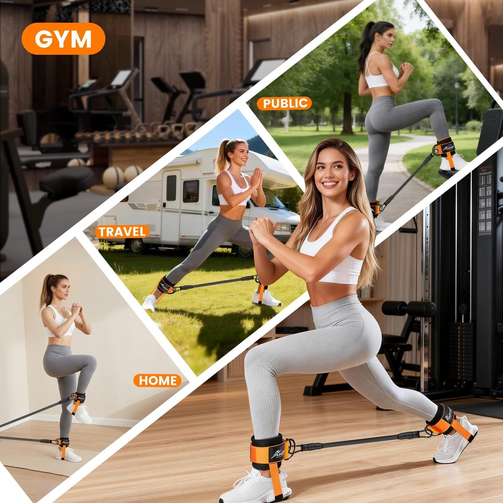 Ankle Strap for Cable Machine, Padded Ankle Straps for Cable Machine Kickback...