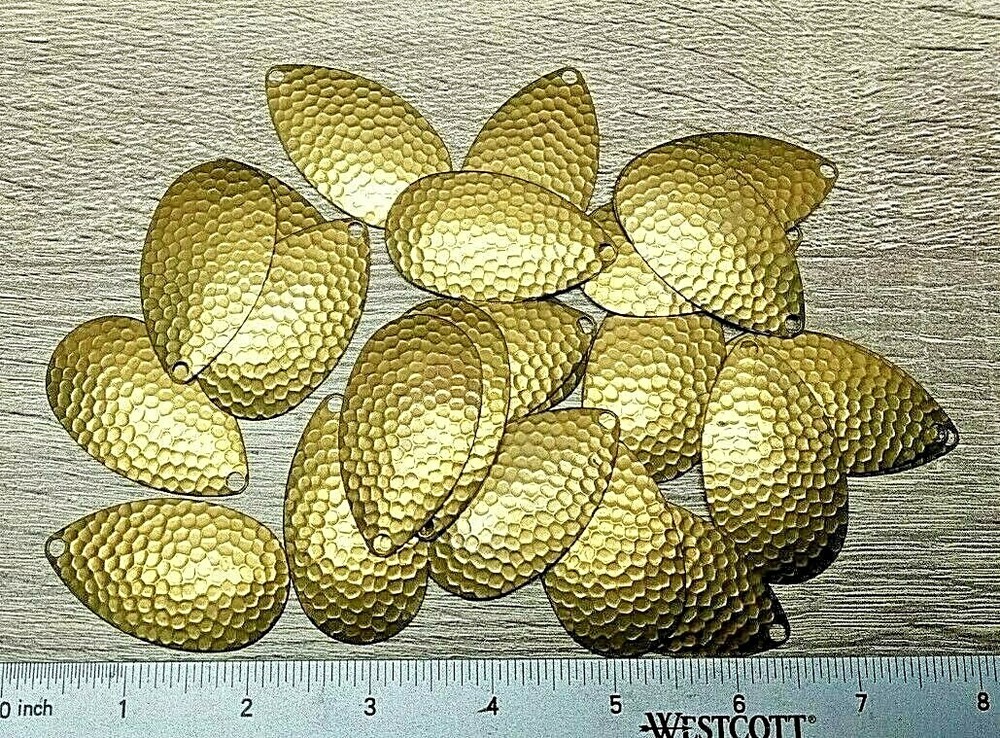 Indiana spinner blades size 8 Hammered Brass-24 Pack