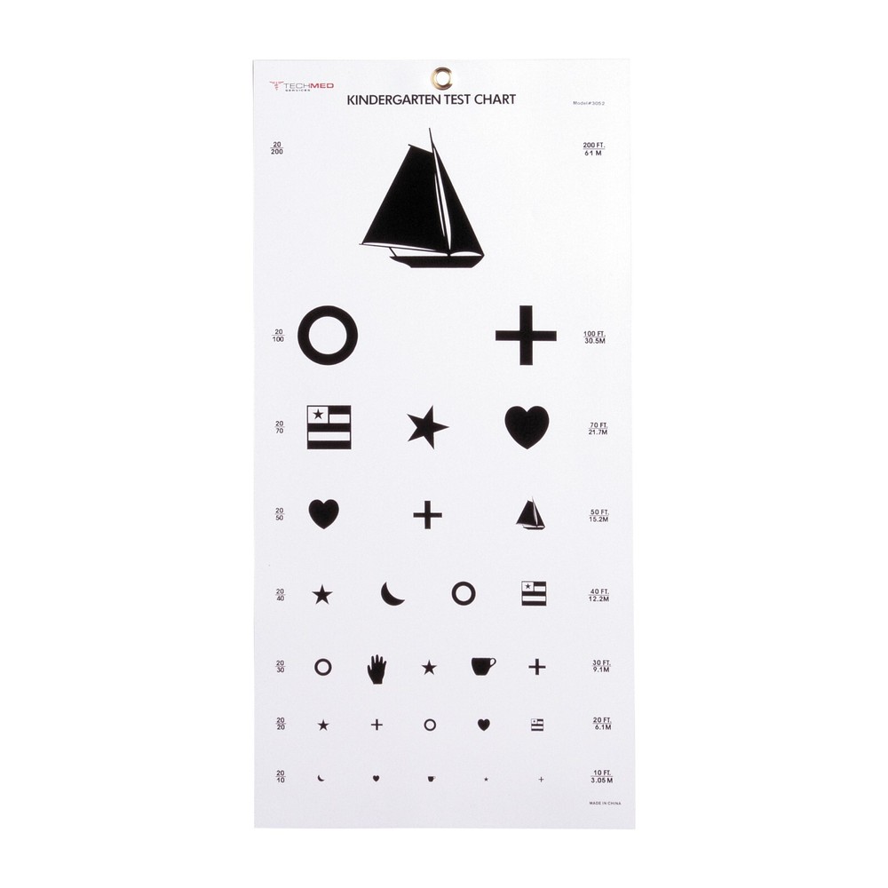 Eye Test Chart, Kindergarten Diagnostic Eyetest Test distance 20 ft