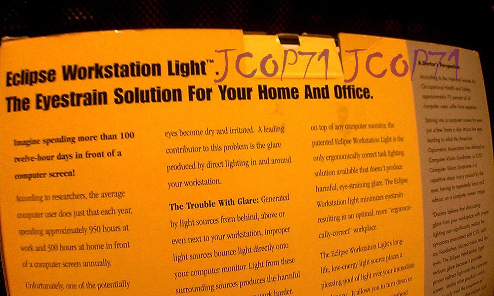 Eclipe WorkStation Light (Helps Reduce Eyestrain) Regular, LCD and Flat Monitors