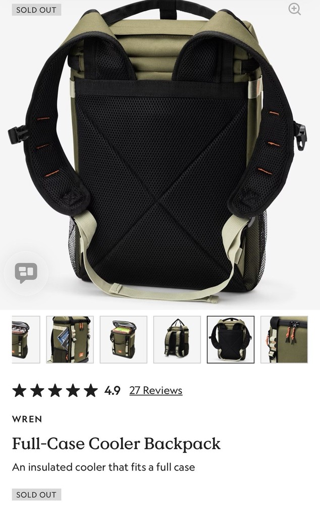 WREN FULL CASE COOLER BACKPACK -SOLD OUT!!