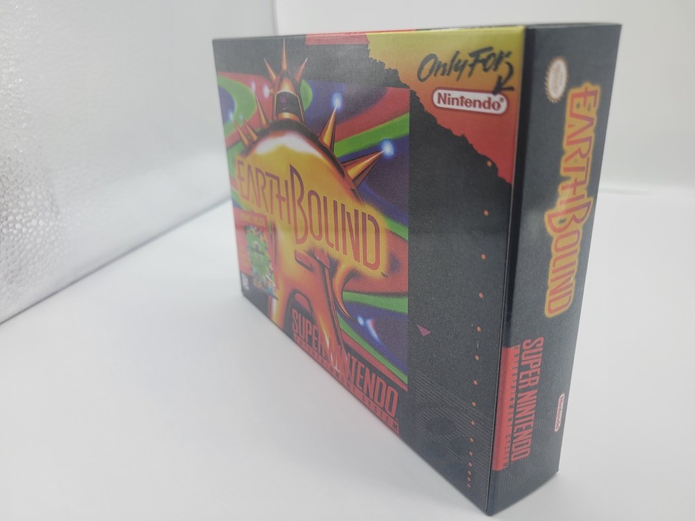 EARTHBOUND BOX ONLY SUPER SNES REPLACEMNT BOX INCLUDES INSERTS + CLEAR CASE