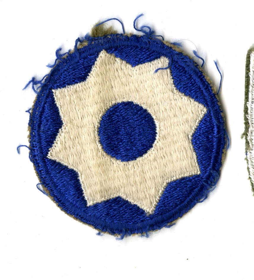 8th Service Command White Back Patch WWII Vintage Southern States