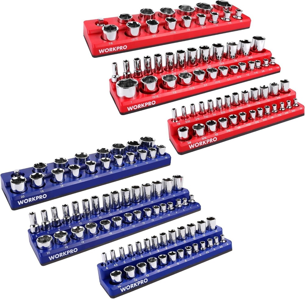 Professional 6-Piece Magnetic Socket Tray Set: Organized, Durable & Easy Access