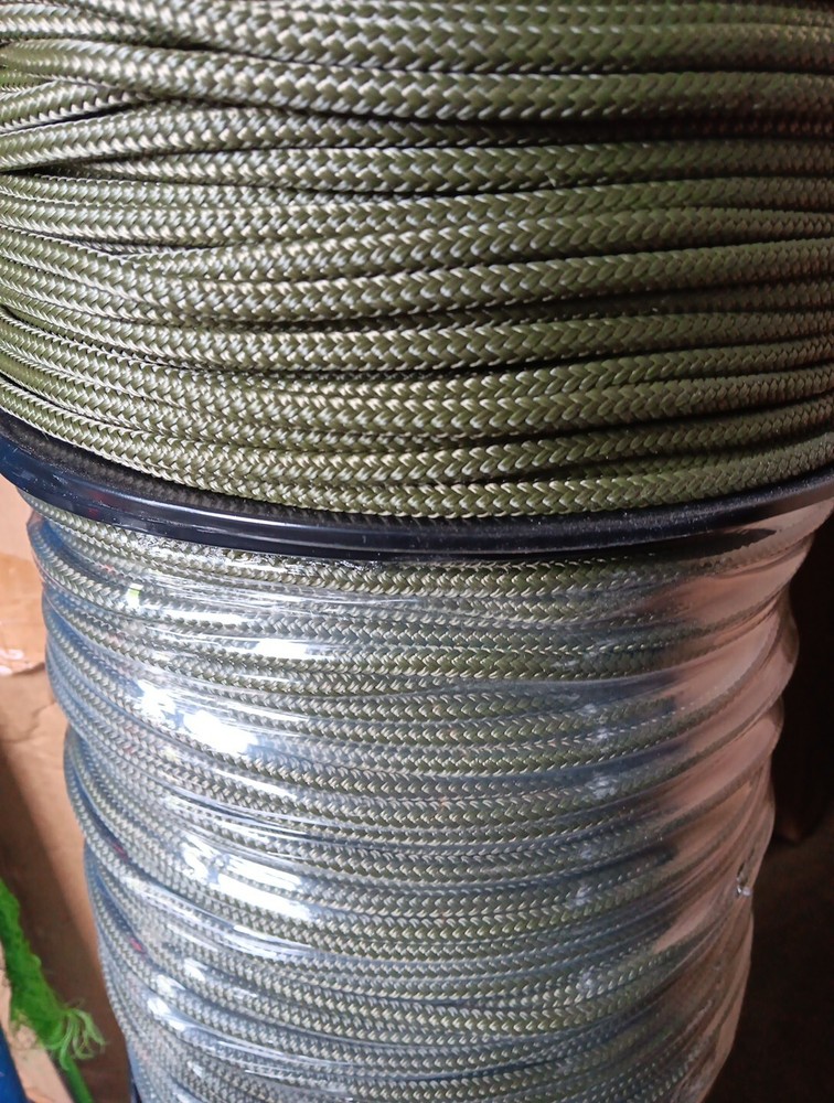 1/4 x 200 ft. Double Braid-Yacht Braid polyester rope. Olive Drab