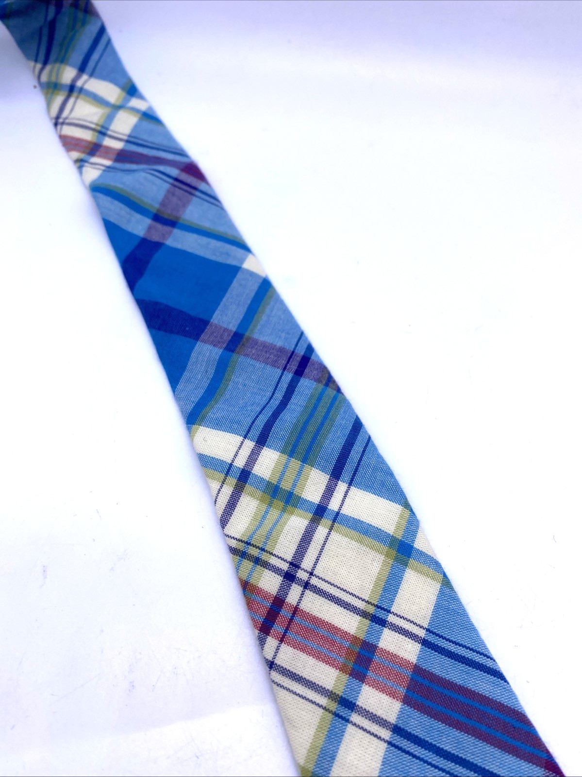 Crewcuts Tie J Crew Kids Boys Necktie Blue Plaid Tartan Check Preppy 42" Long