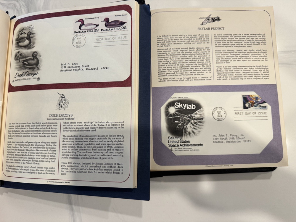 100 FDC 1970'S 1980'S US POSTAGE STAMPS 2 ALBUMS ADDRESSED PRISTINE VARIETY