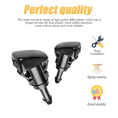 2PCS Car Front Windshield Washer Nozzles, Auto Windshield Nylon Spray Jet Kit