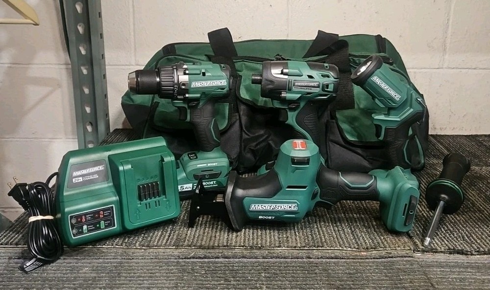 MasterForce Boost 20-Volt Brushless Cordless 4-Tool Combo Kit