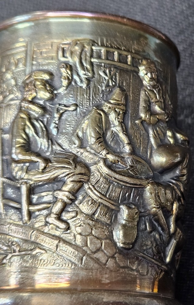 Vintage 1950's Set of 5 Nils Johan Silver Plated Appetizer Forks w/ Holder Cup