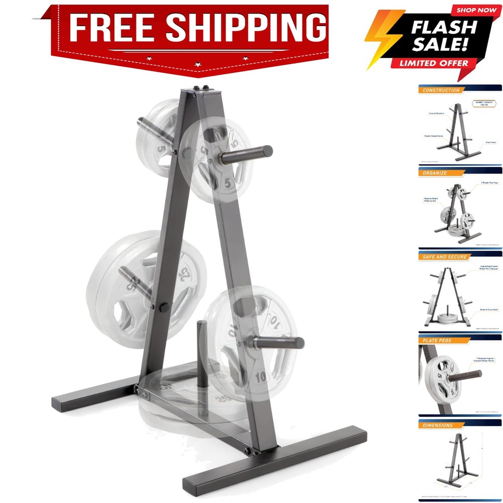 Alloy Steel Weight Plate Storage Rack - Triangular Design for Space Efficiency