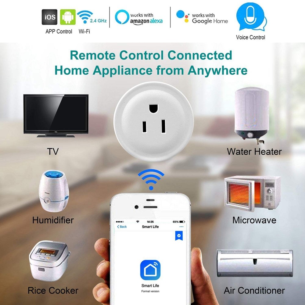 WiFi Smart Plug Outlet Wireless Socket APP Remote Voice Control Timer Alexa Goog