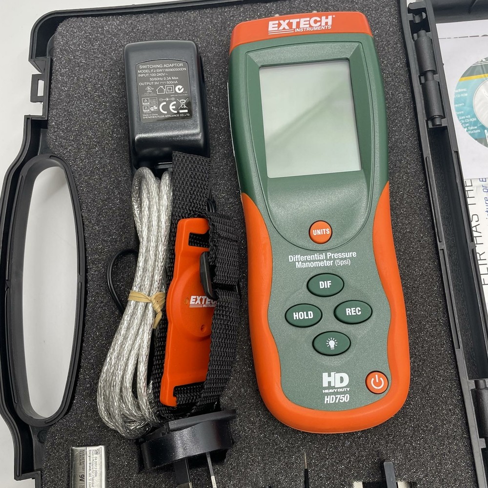 Extech HD750 Differential Pressure Manometer, 5PSI