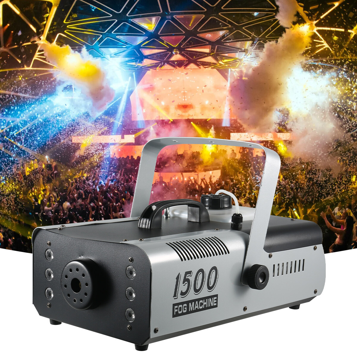 1500W LED Smoke Fog Machine DMX512 With RGB Light for Stage Wedding Party Show