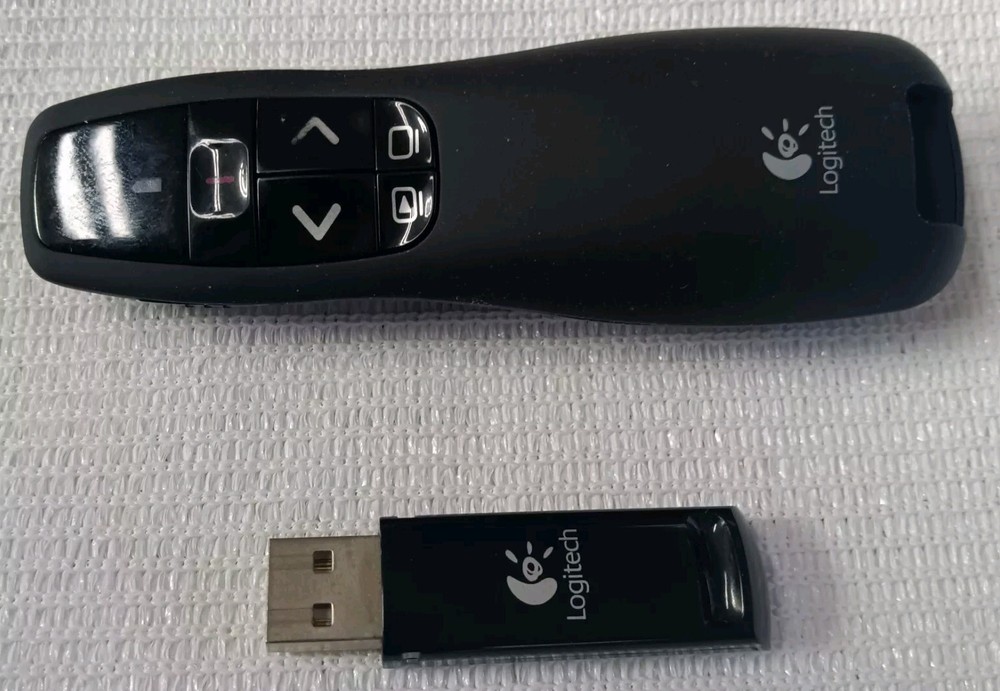 Logitech R400 Presenter Remote Control + Laser Pointer & Dongle (Tested & Works)