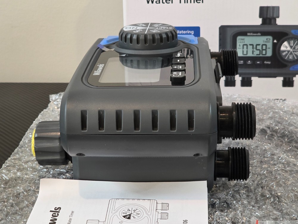Wilawels 4 Zone Digital Water Timer C14WT06 with Large Screen, Relay Delay Pause