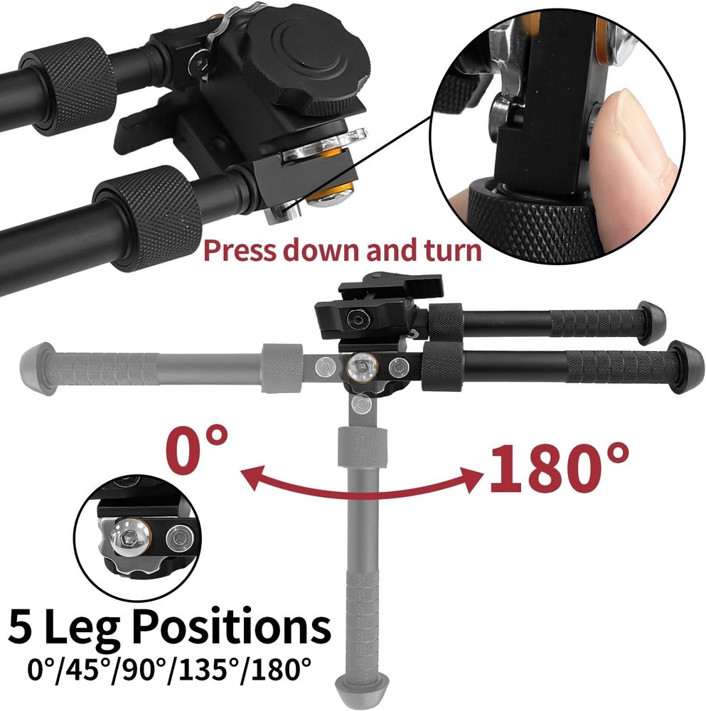 Adjustable Bipod with Quick Detach Lever, Swivel Tiltable Quick Release Bipod...